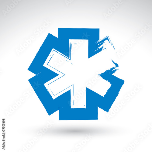 Brush drawing simple blue a...
