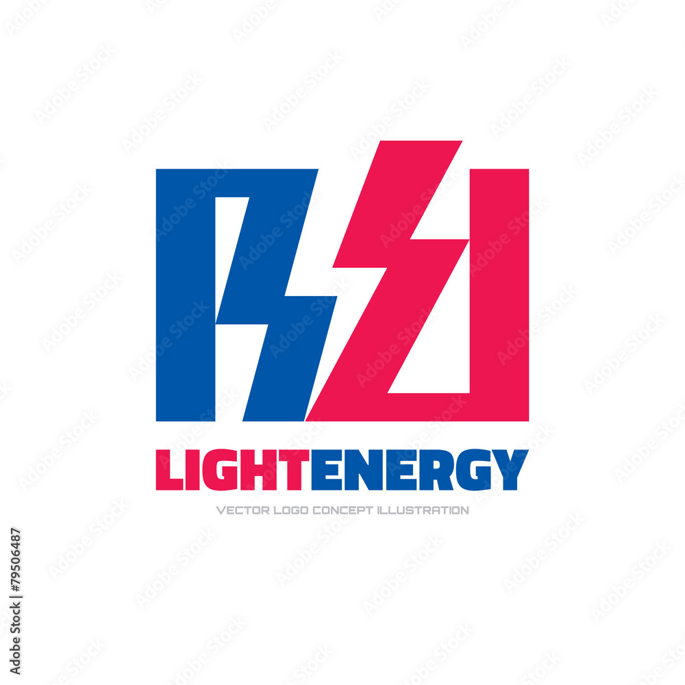 Obraz premium Light energy - vector logo concept illustration. Lightning logo.