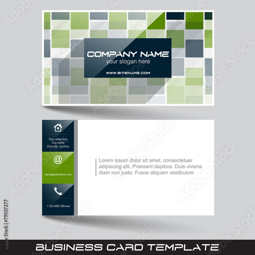 Business card template with front and back side