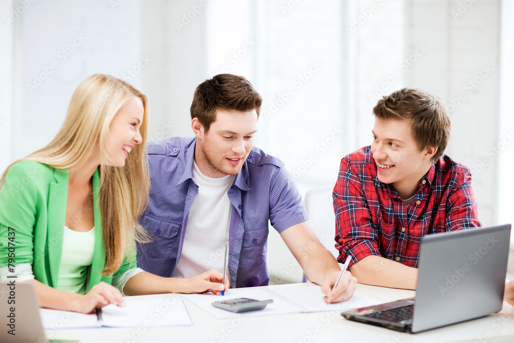 students chatting in lecture at school students chatting in lecture at school