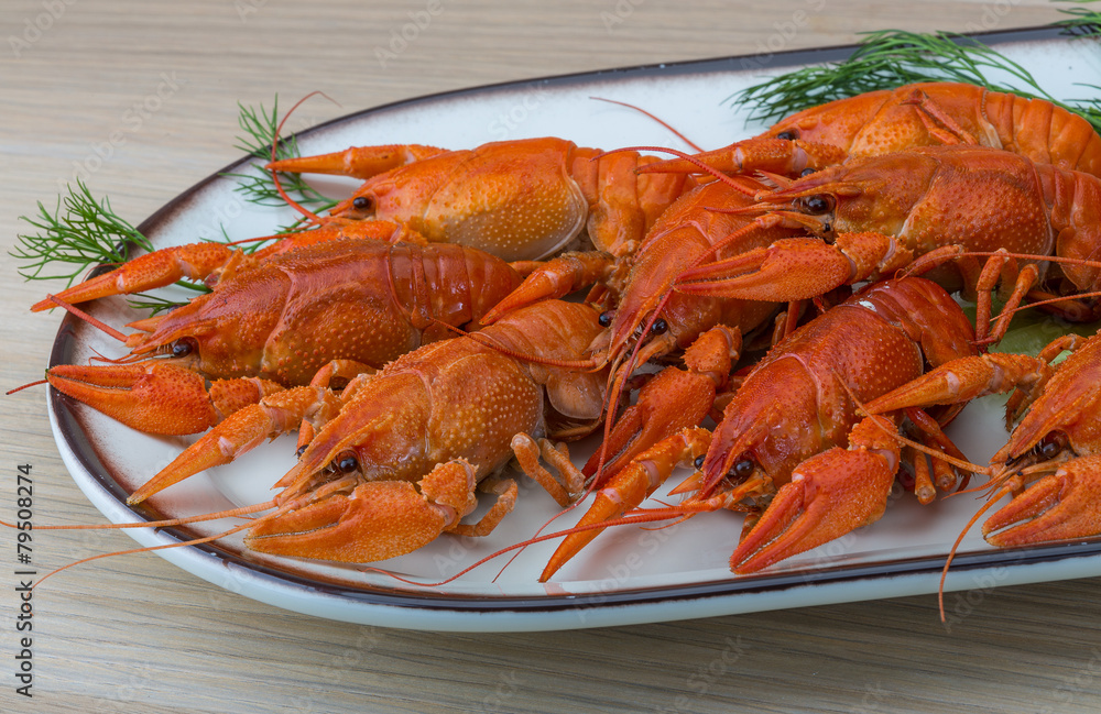 Boiled crayfish