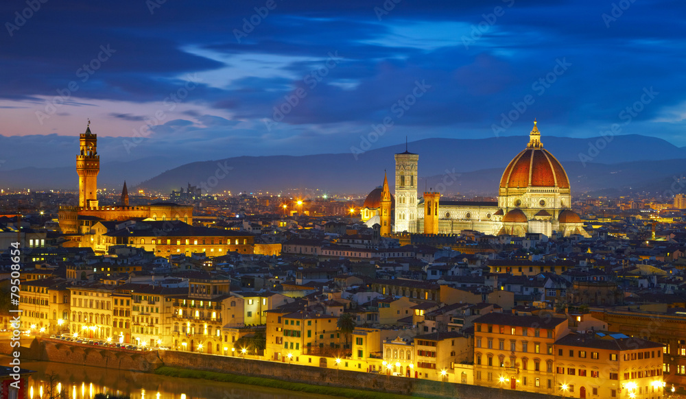 Panorama of Palazzo Vecchio and Cathedral of Santa Maria del Fio