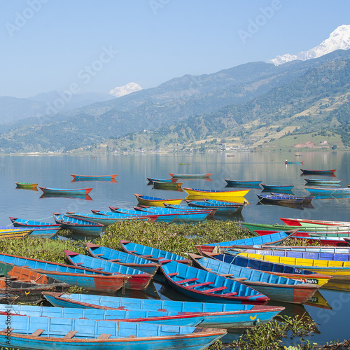 view of the lake in Pokhara photo