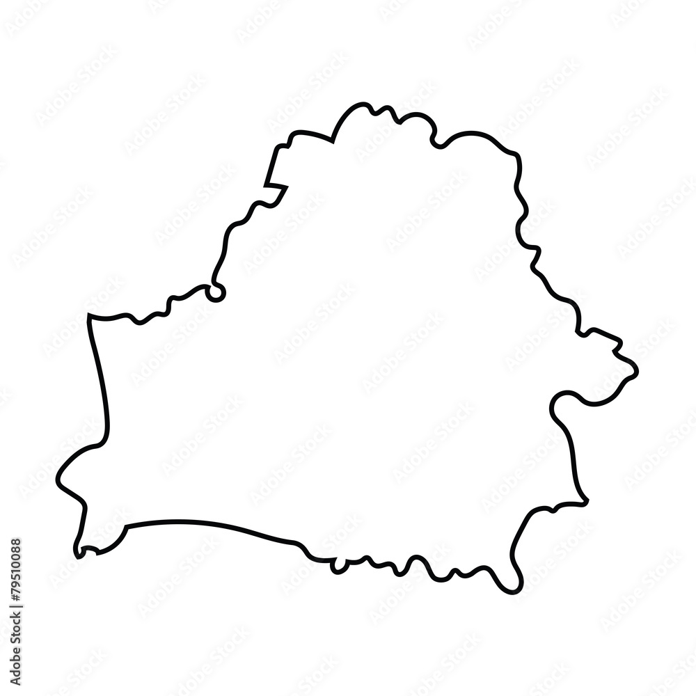 black abstract outline of Belarus map black abstract outline of Belarus map