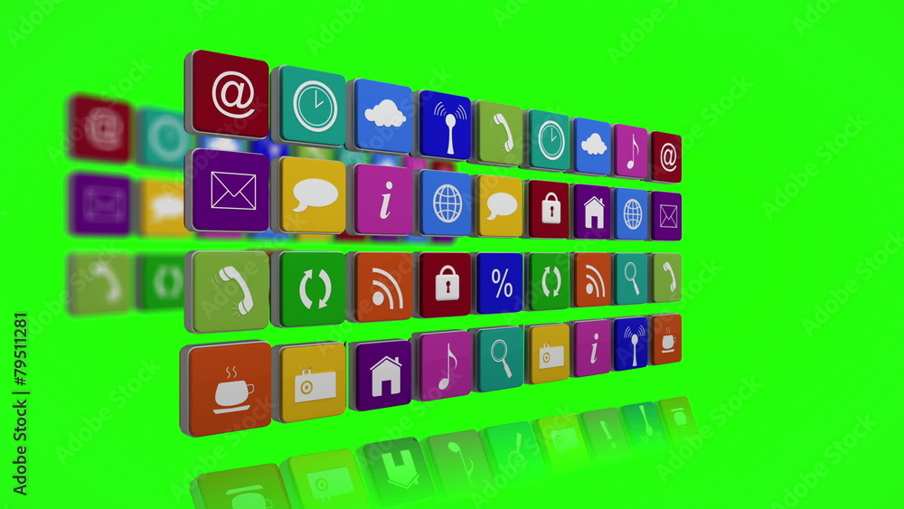 Wall of app icon tiles Wall of app icon tiles