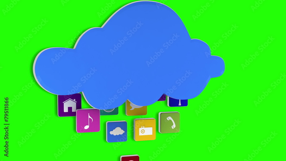 App icons floating up to cloud App icons floating up to cloud