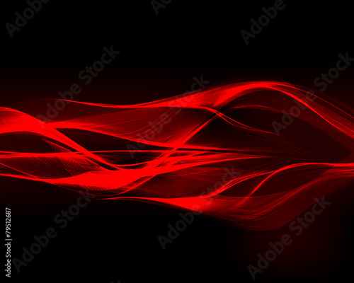 Abstract red waves on the dark background.