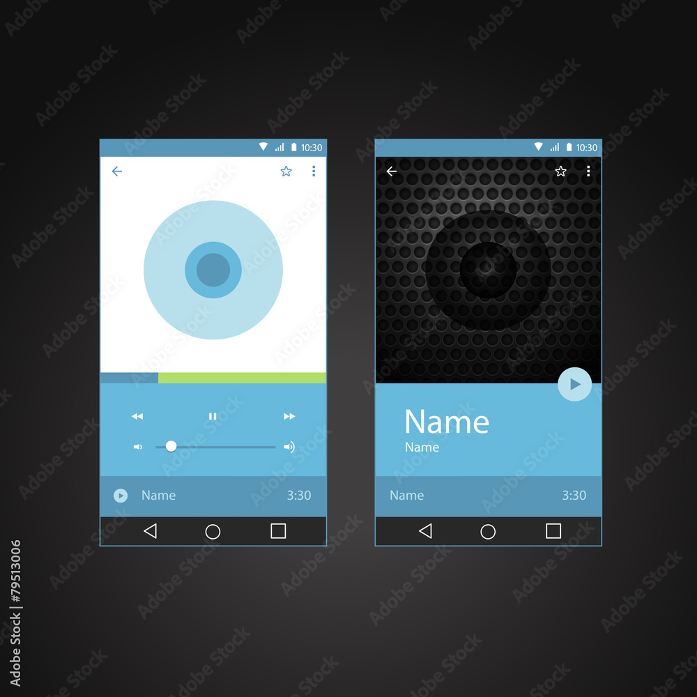 Fototapeta premium Modern smartphone player interface template