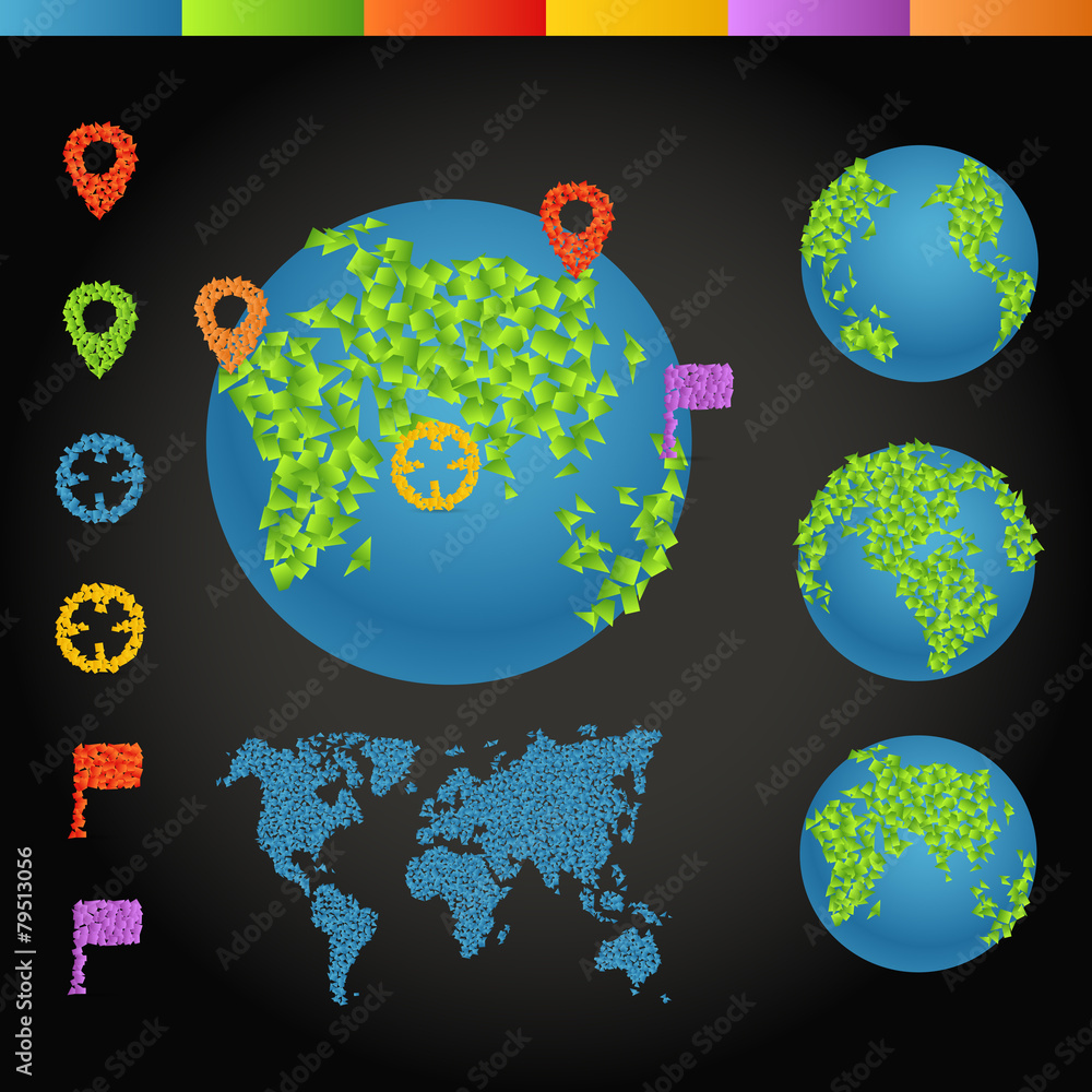 Naklejka premium Flat design illustration of the Earth. Illustration with abstrac