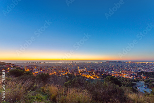 Barcelona panorama at sunrise