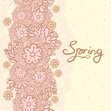 Cute floral romantic card. Spring background.