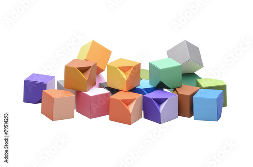 Origami varicolored cubes © xboxerx