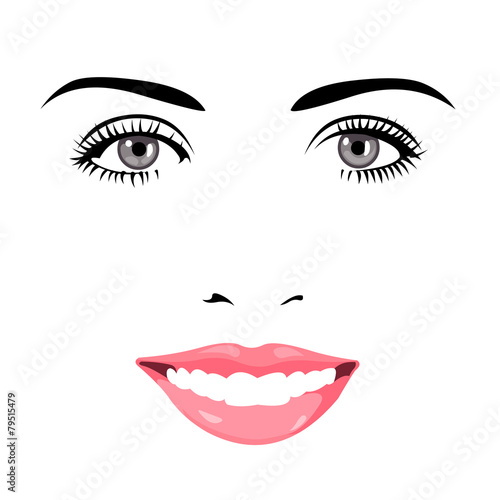 Beautiful blue eye woman vector profile