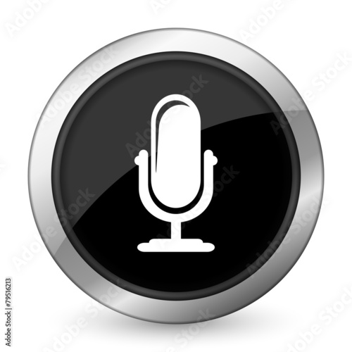 microphone black icon podcast sign