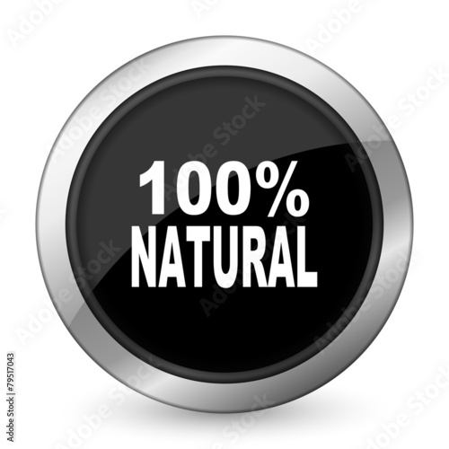 natural black icon 100 percent natural sign