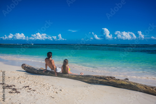 Young Couple in love at Akumal near Playa del Carmen and Cancun,