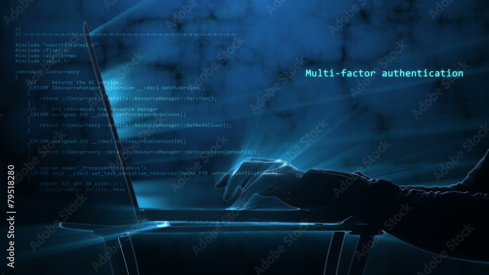 computer hacker typing on a laptop; looping