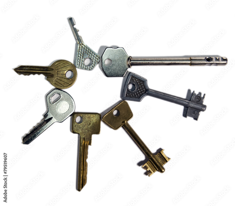 keys of various form, on a white background keys of various form, on a white background