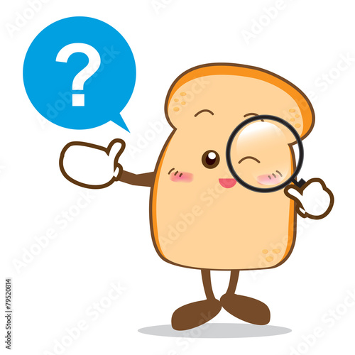 Bread-14 Isolated happy smile searching something Slice of bread