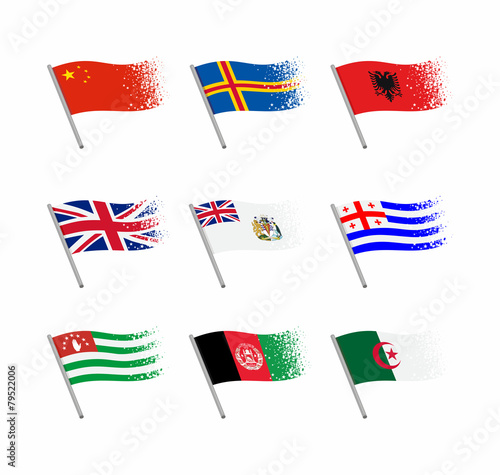 World Flag Sparkle Set 4