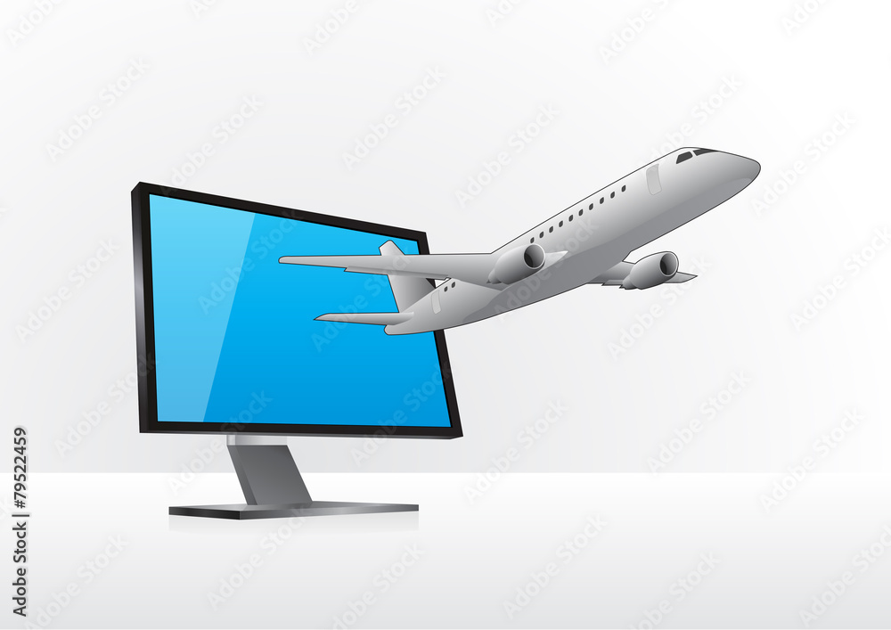 Obraz premium airplane and monitor