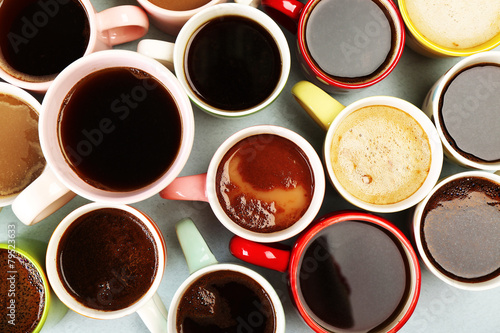 Many cups of coffee, top view © Africa Studio