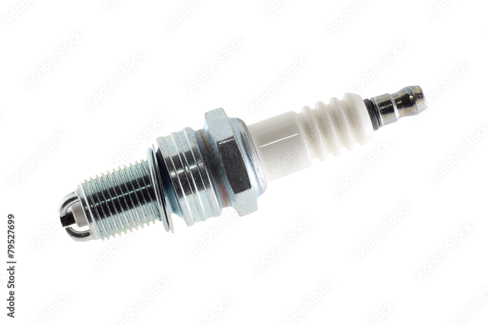 Car spark plug isolated on the white Car spark plug isolated on the white