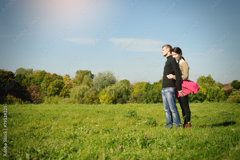 modern European couple of hipsters in love have fun