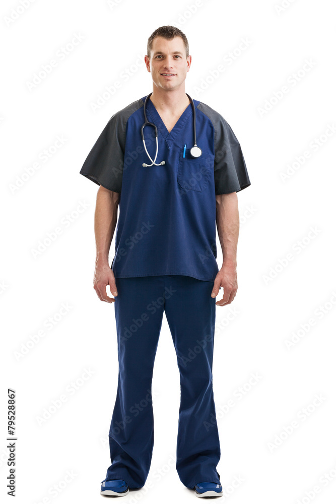 Male nurse in scrubs Male nurse in scrubs
