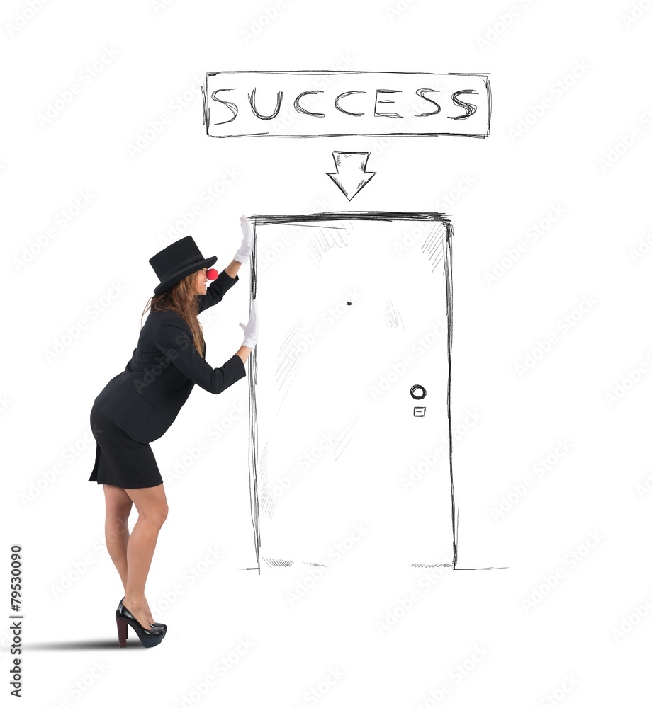 Mime businesswoman success