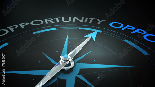 Compass pointing to opportunity