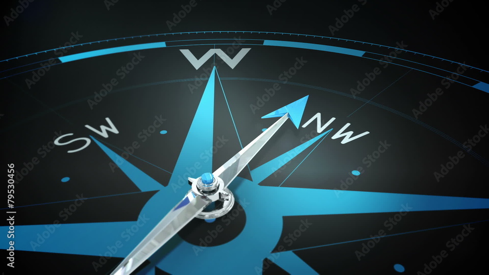 Compass pointing to the north