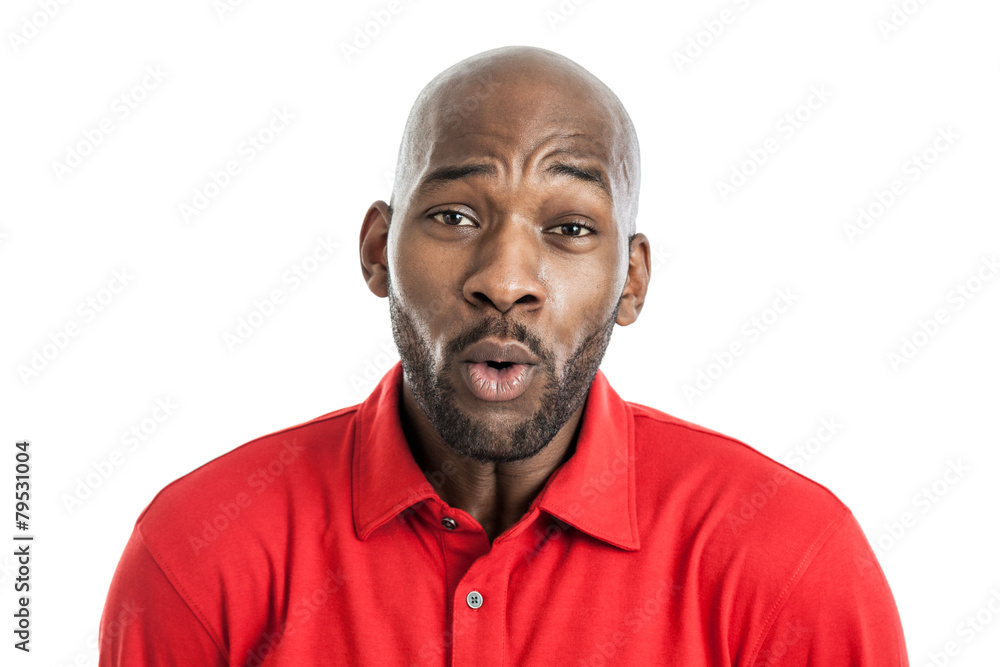 Handsome black man making expression Handsome black man making expression
