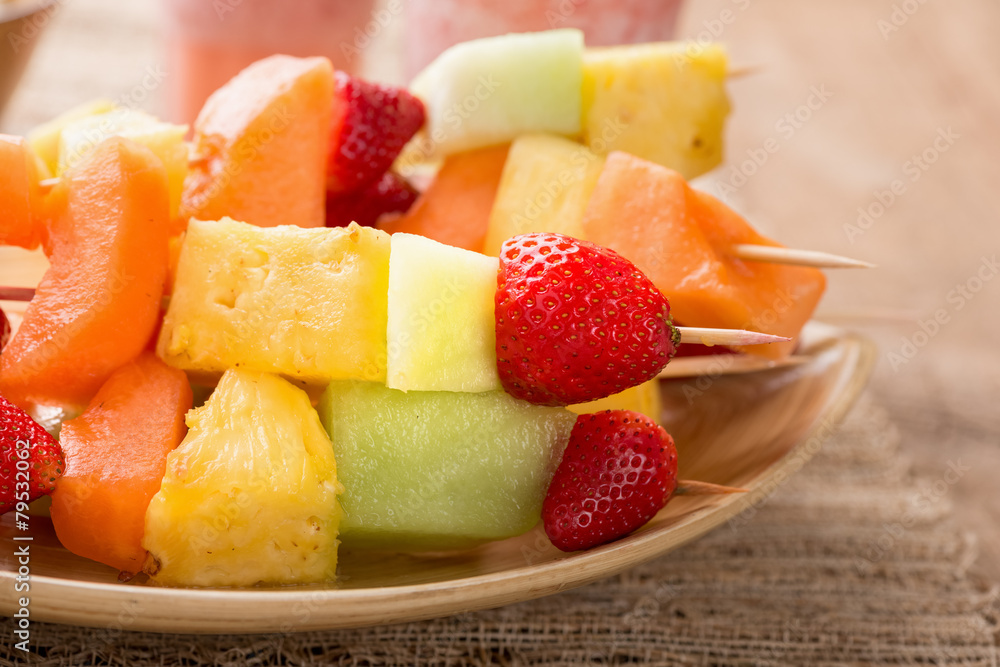 Fruit Kabobs and Strawberry Smoothies Fruit Kabobs and Strawberry Smoothies