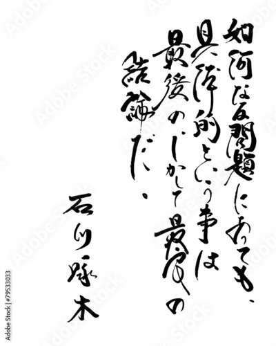 如何なる問題にあっても、具体的ということは最後の、しかして最良の 結論だ