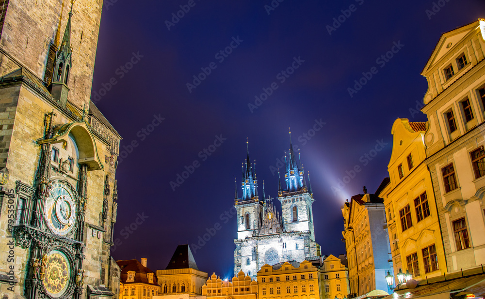 Fototapeta premium Towers at the old town square in Prague