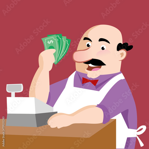 shopkeeper Vector Design Illustration