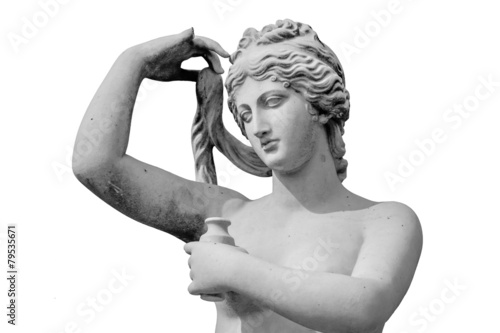 Venus statue isolated on white background