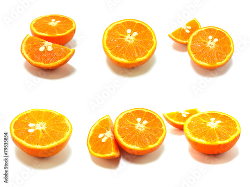 orange collage isolated on white
