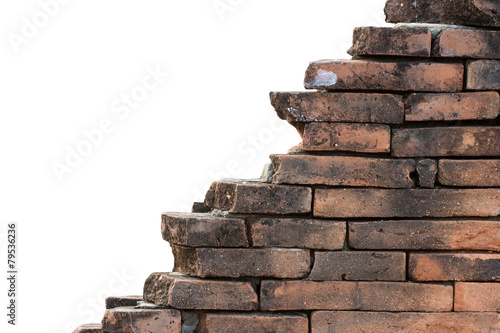 Old ruins brick wall background.