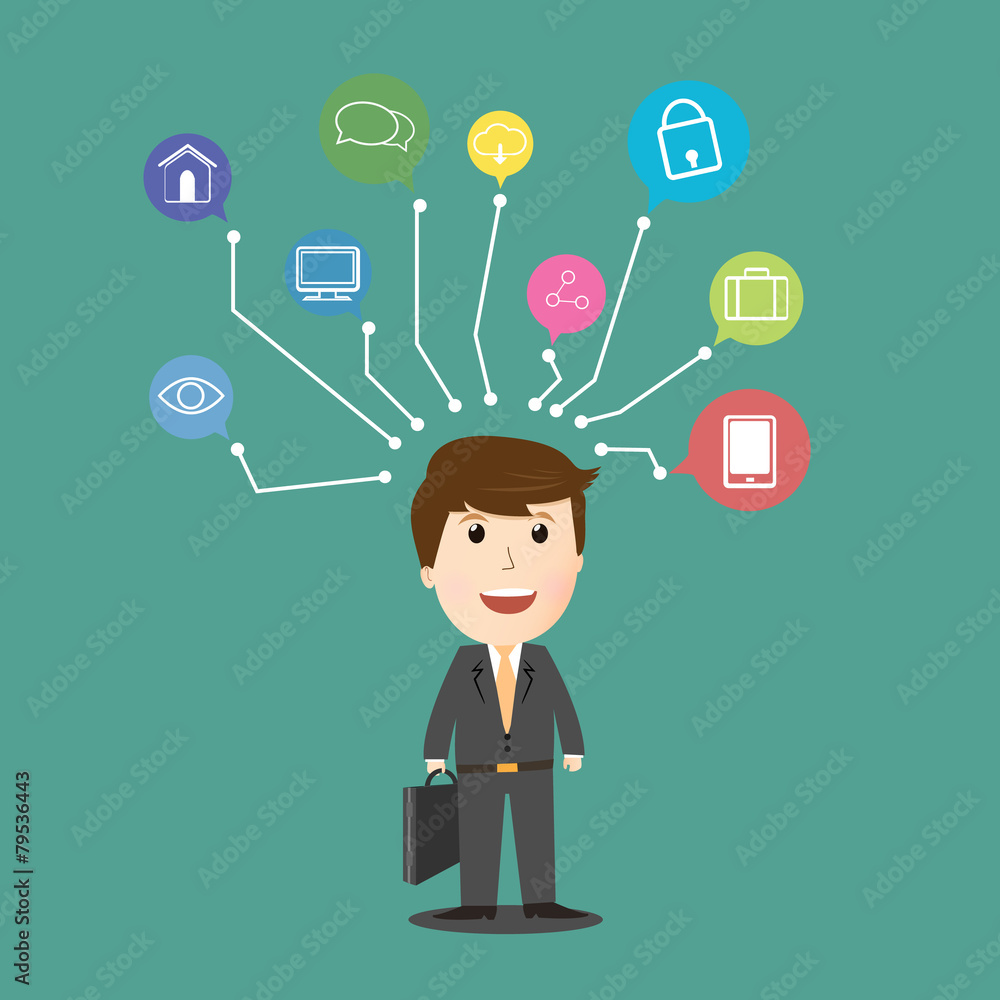 Vector of businessman internet of things .comcept Vector of businessman internet of things .comcept