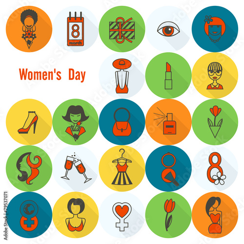 Womans Day Icon Set