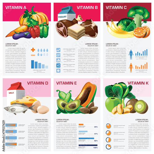 Health And Medical Vitamin Chart Diagram Infographic