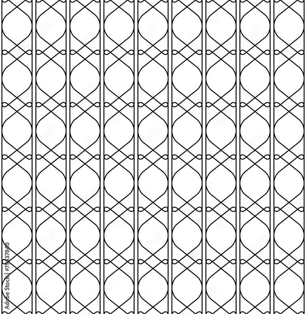 Naklejka premium Black and white geometric seamless pattern modern stylish.