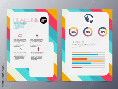 abstract colorful geometric pattern brochure design template vec