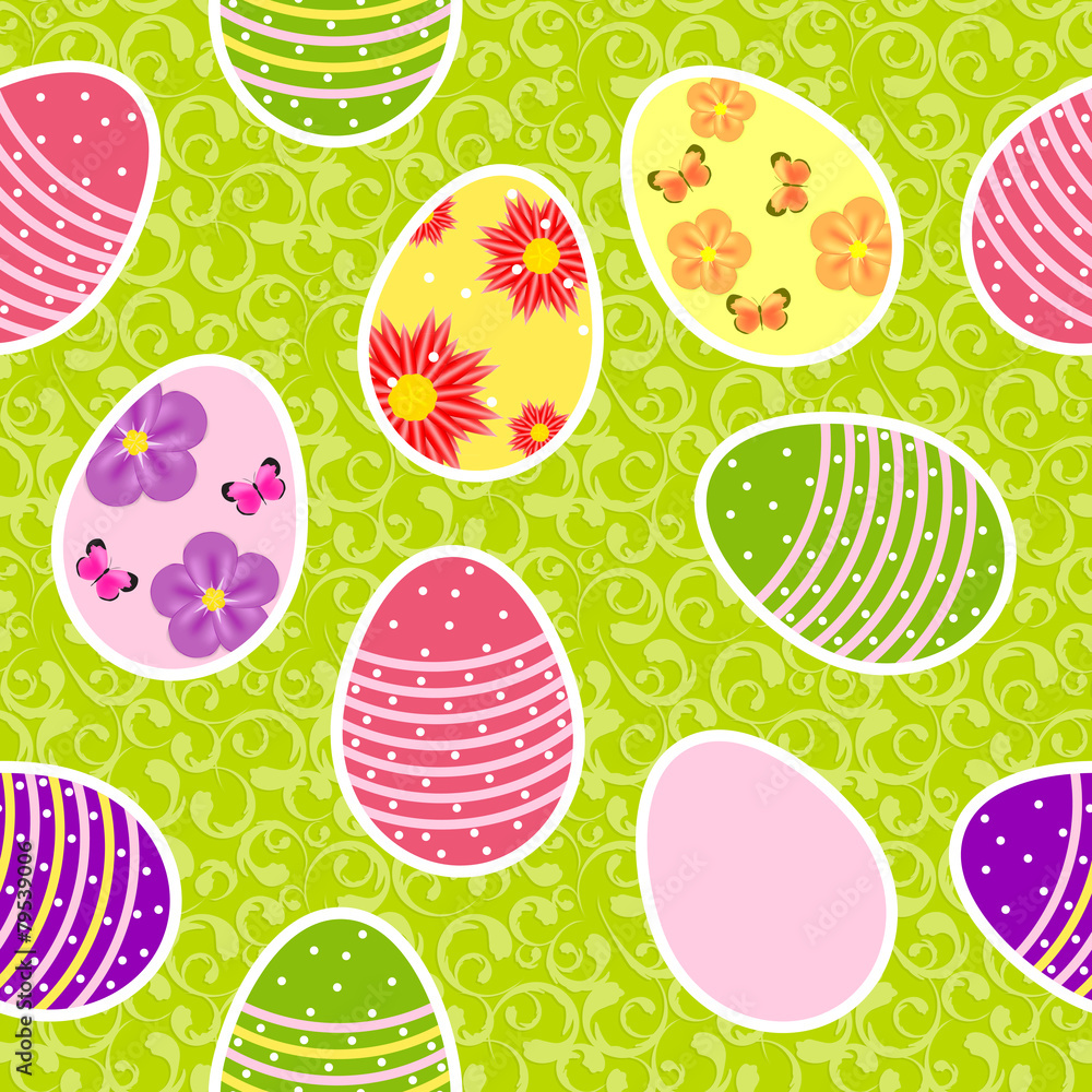 Vector illustration seamless pattern background with easter egg Vector illustration seamless pattern background with easter egg