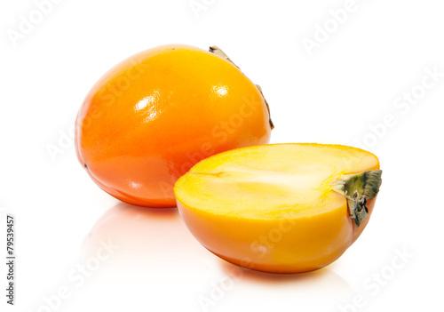 Persimmons. Clipping path included. photo