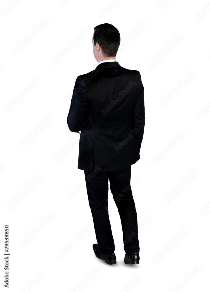 Business man walk back Business man walk back