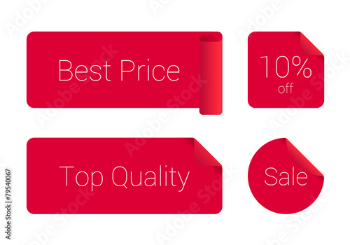 Stylish set of vector red sticker