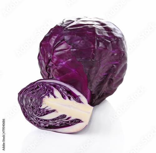 Purple cauliflower is vegetable,isolated on white background
